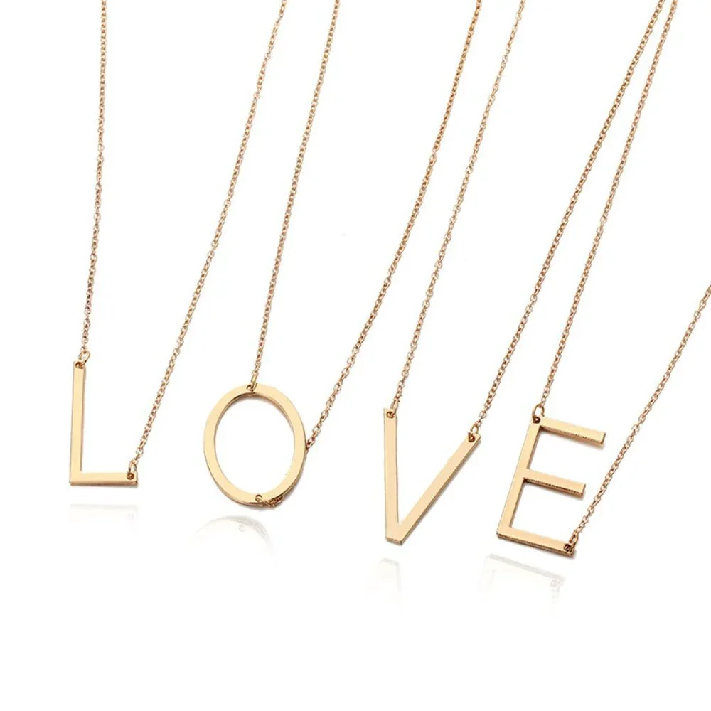 Letter V - Letter Pendant Fashion Necklace - Picture 10 of 11